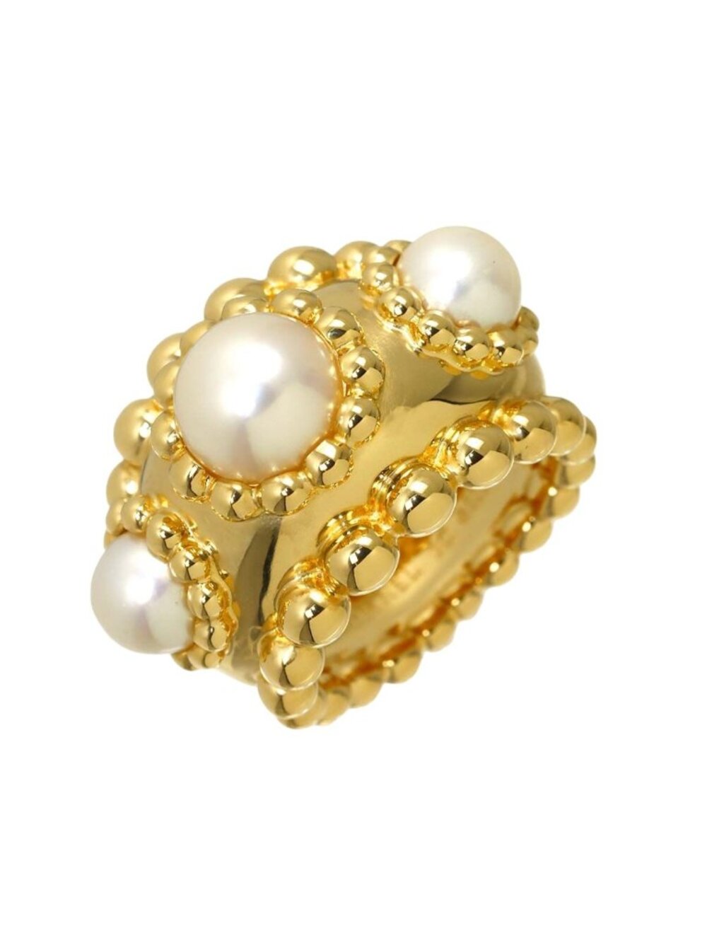Chanel Three Ball Ring Akoya 18K Yellow Gold